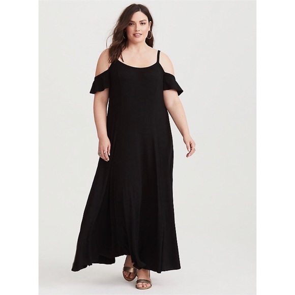 Torrid 4 Cold Shoulder Maxi Dress - NWT 4x - Picture 2 of 5